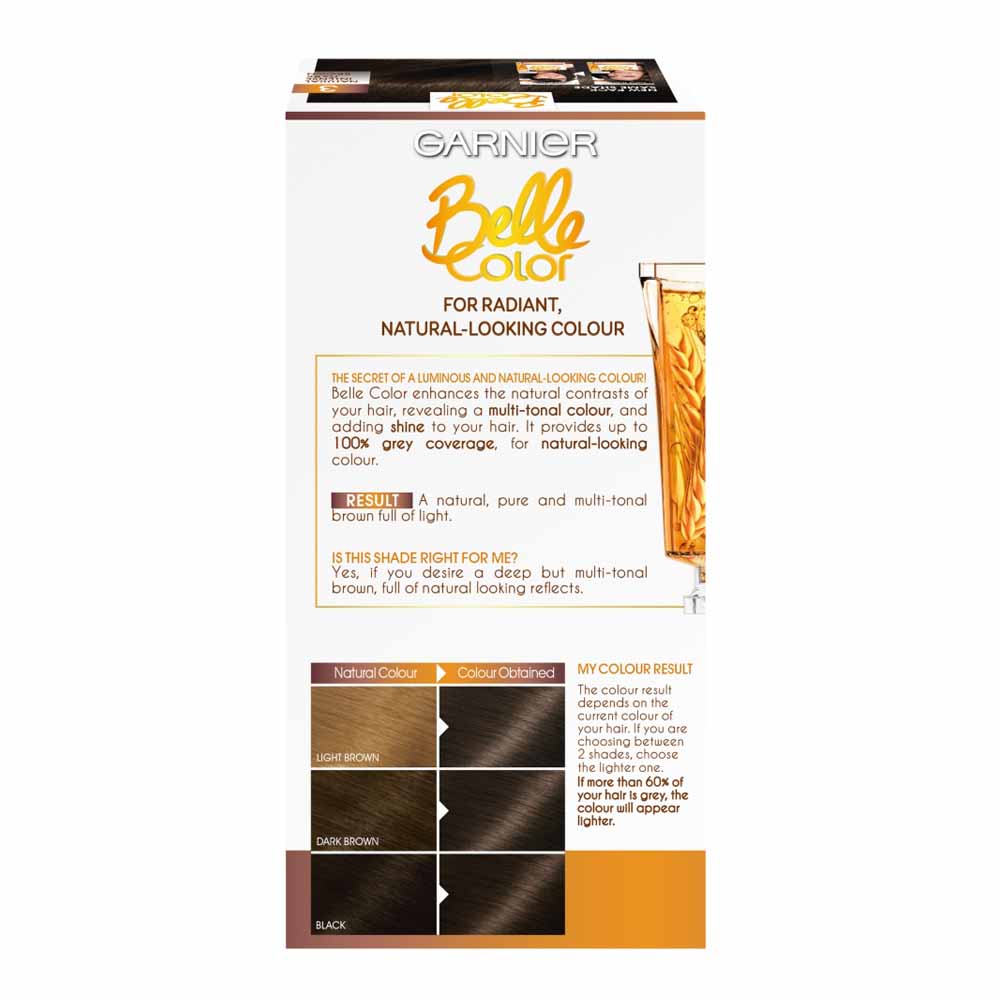 Garnier Belle Color 3 Dark Brown Permanent Hair Dye Image 2