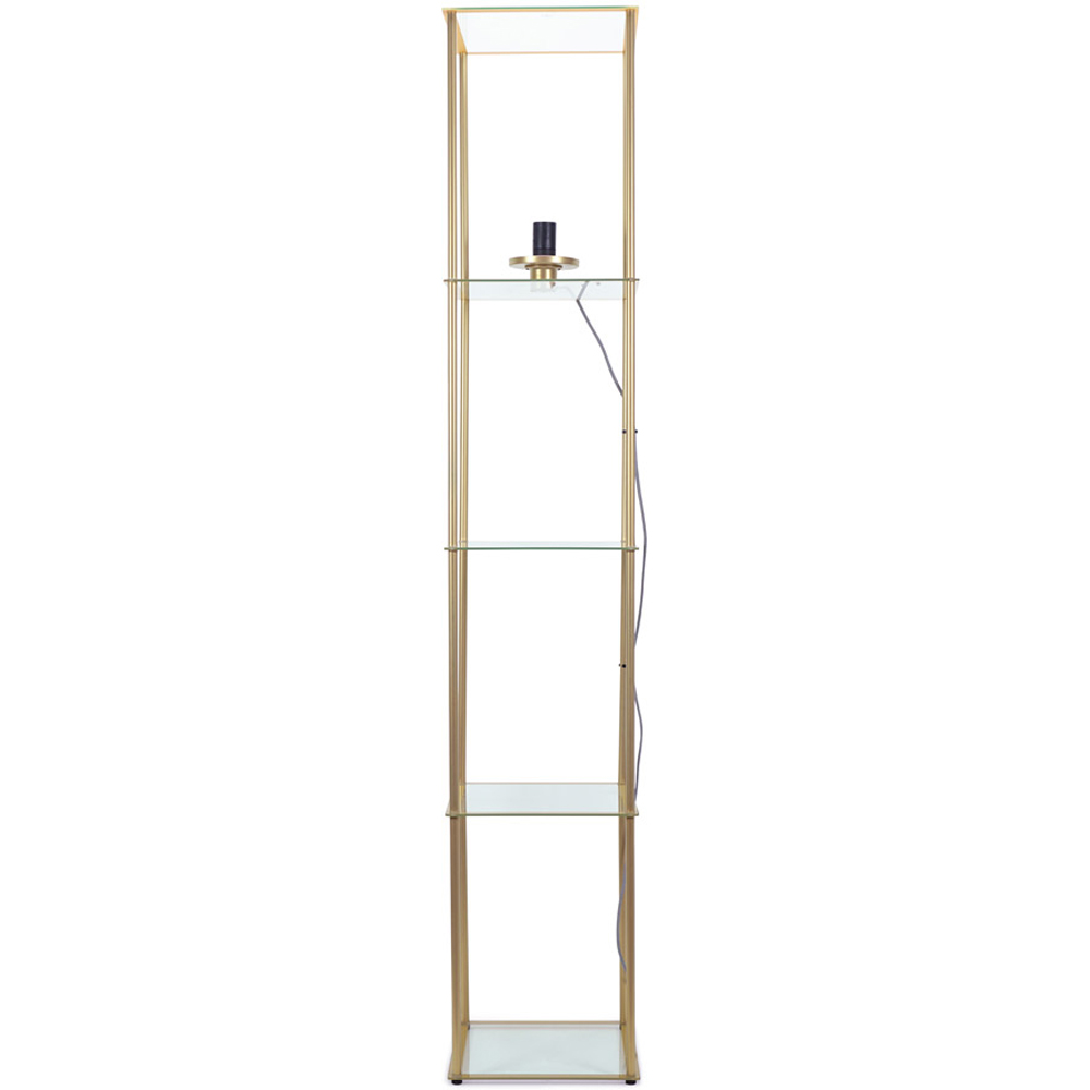 ValueLights Gobie 4 Shelf Gold Metal Frame Glass LED Floor Lamp Image 3