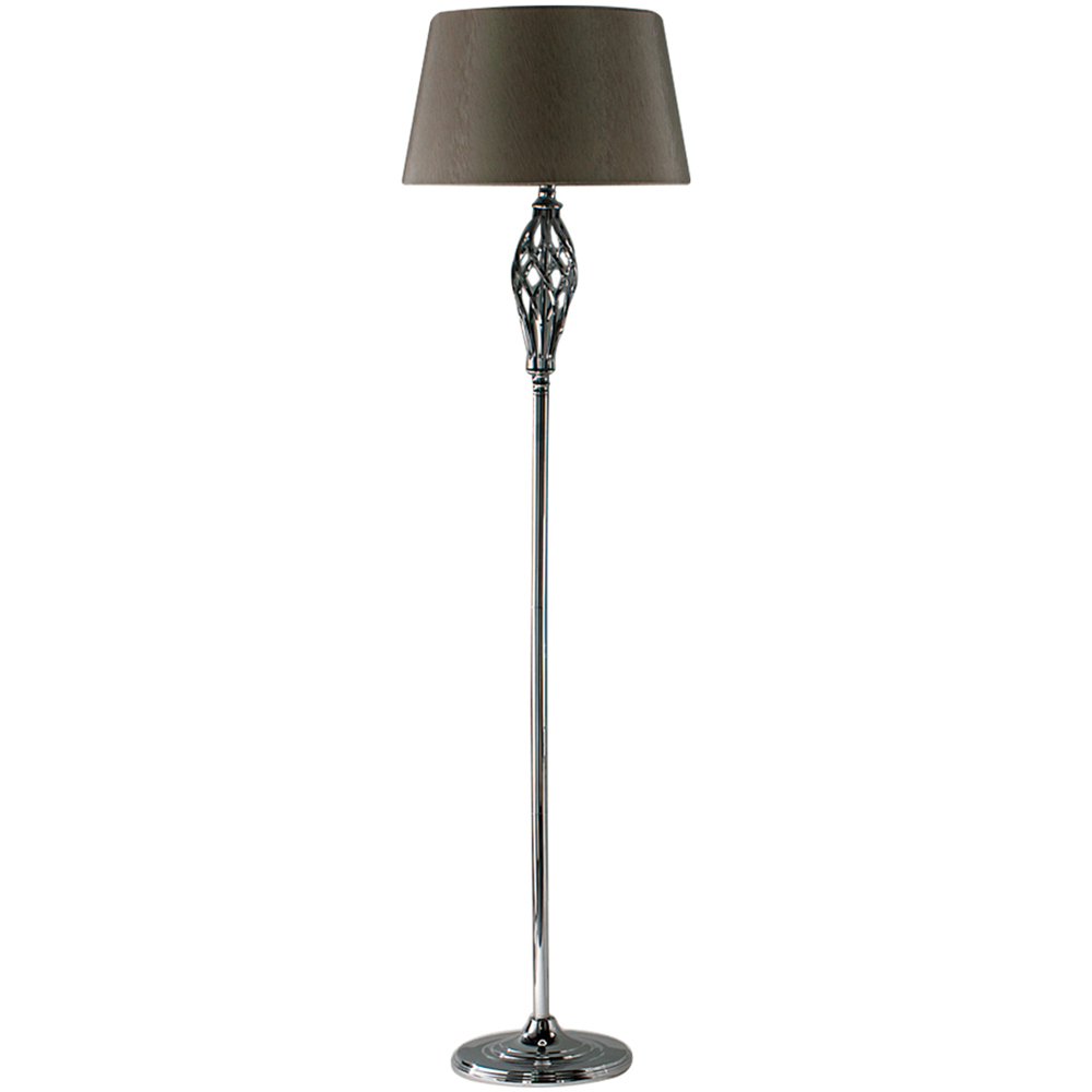 Kliving Compton Gold Fleck Shade Chrome Floor Lamp Image 1