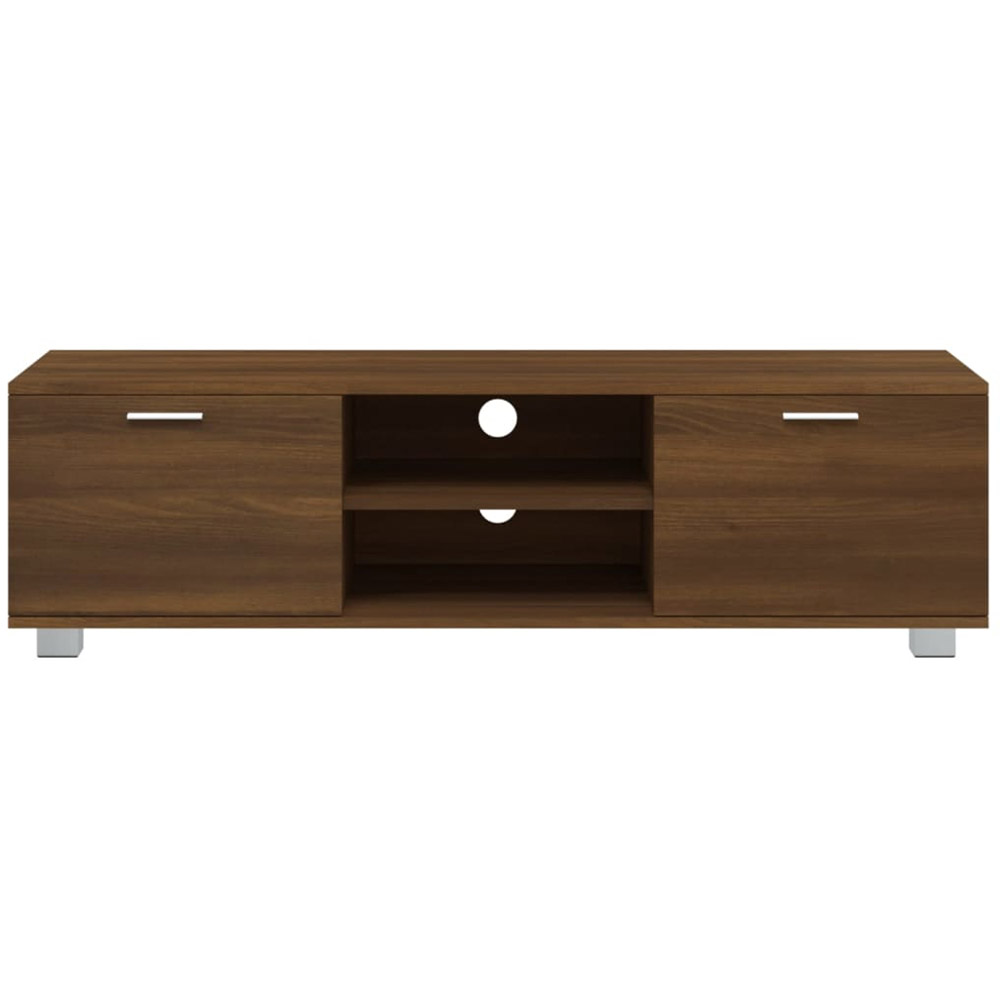 vidaXL 2 Door 2 Open Shelf Brown Oak TV Cabinet Image 4