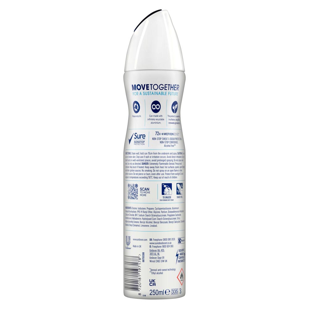 Sure Cotton Dry Non Stop Advanced Anti Perspirant Deodorant Case of 6 x 250ml Image 4