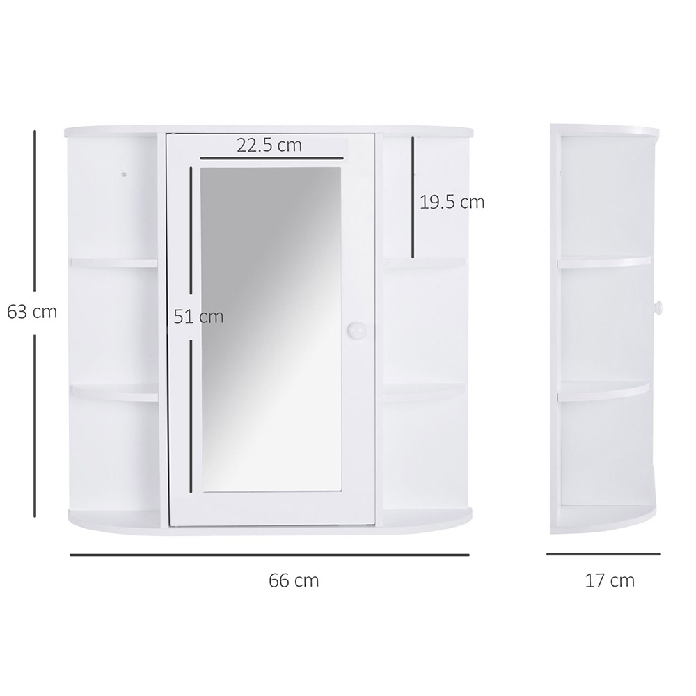 Portland White Multi Shelf Wall Mounted Bathroom Cabinet Image 3