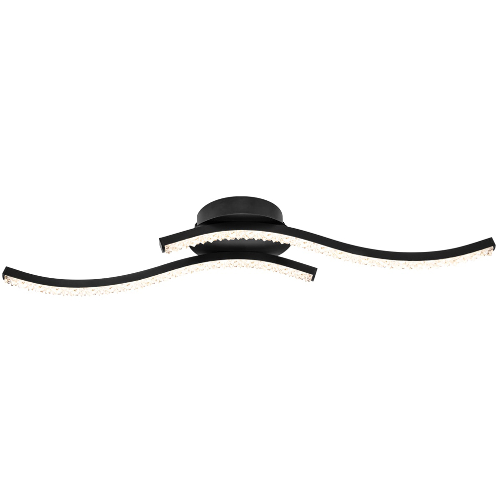 Cosylyte Kenworth 2 Light Matt Black Wavy Beaded LED Ceiling Light Image 3