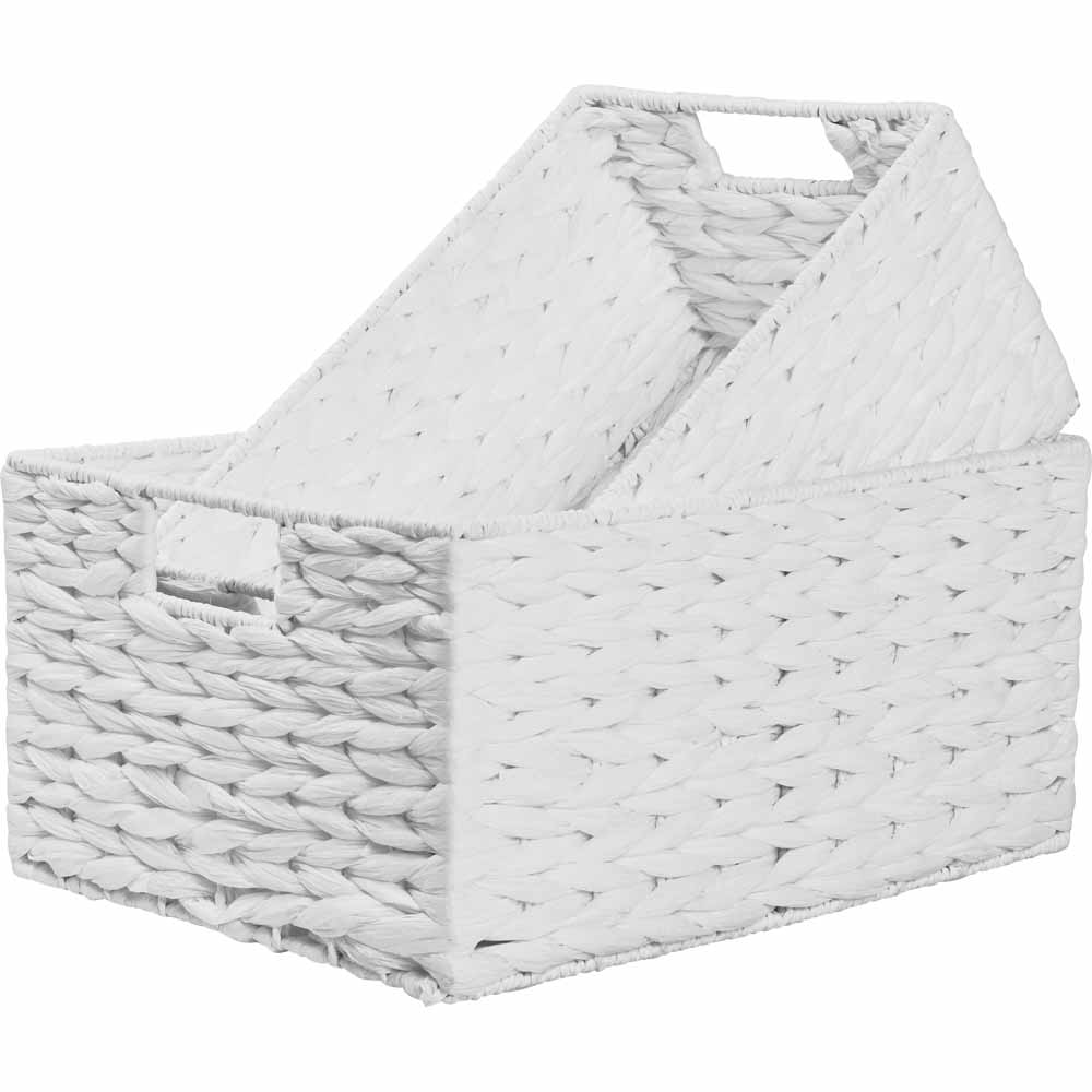 Wilko White Paper Rope Baskets Set of 2 Image 4