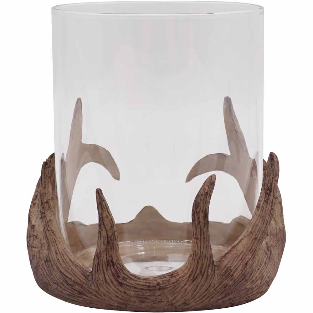 Wilko Antler Hurricane Glass Vase Image 1