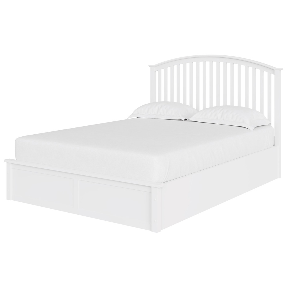 GFW Madrid King Size White Wooden Ottoman Bed Image 2
