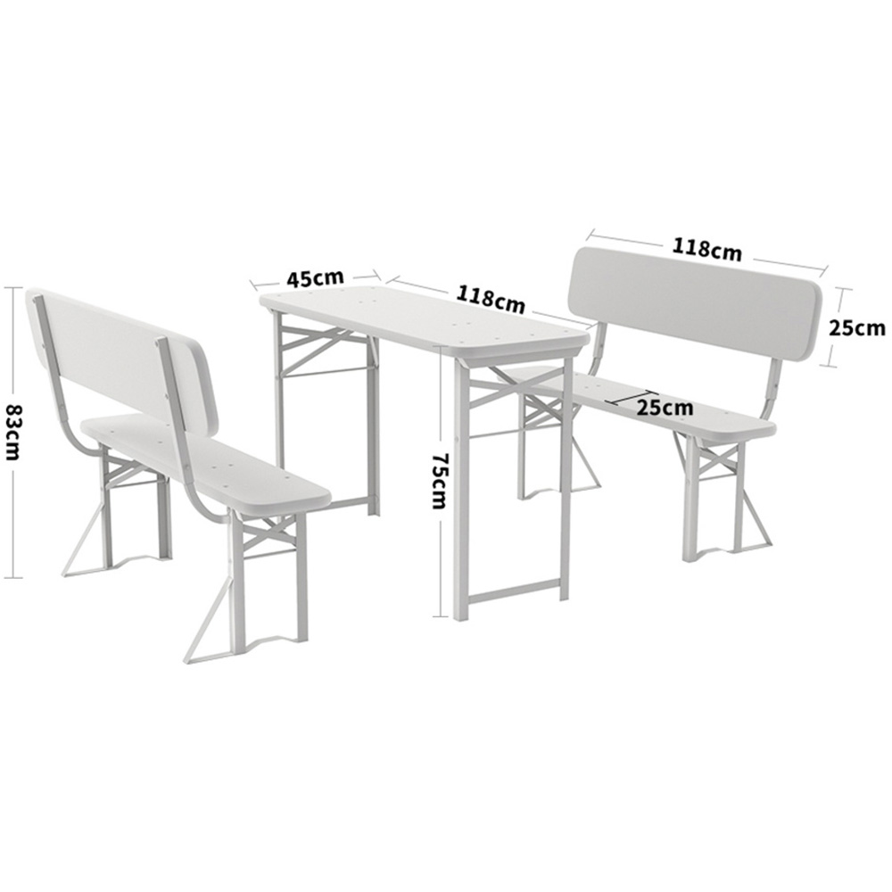 Living and Home 2 Seater Rustic Wooden Outdoor Table and Bench Set Image 8