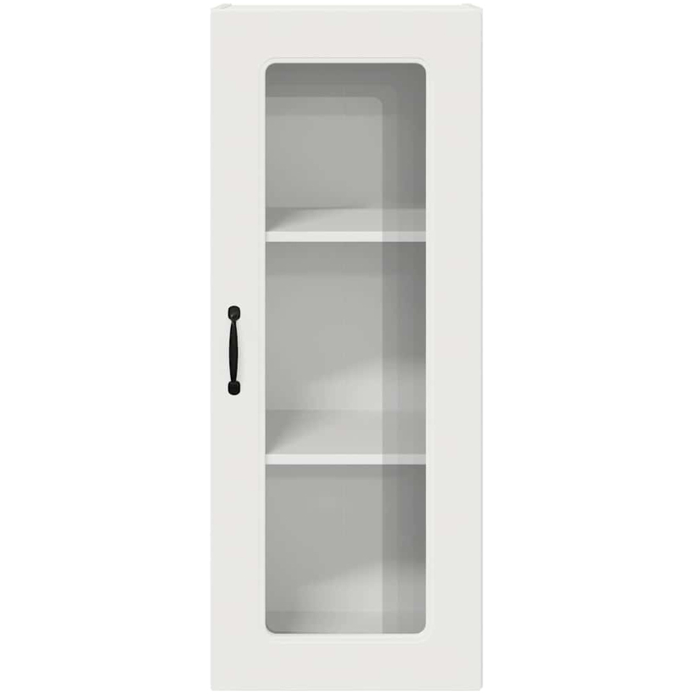 vidaXL Single Glass Door White Kitchen Wall Cabinet Image 4