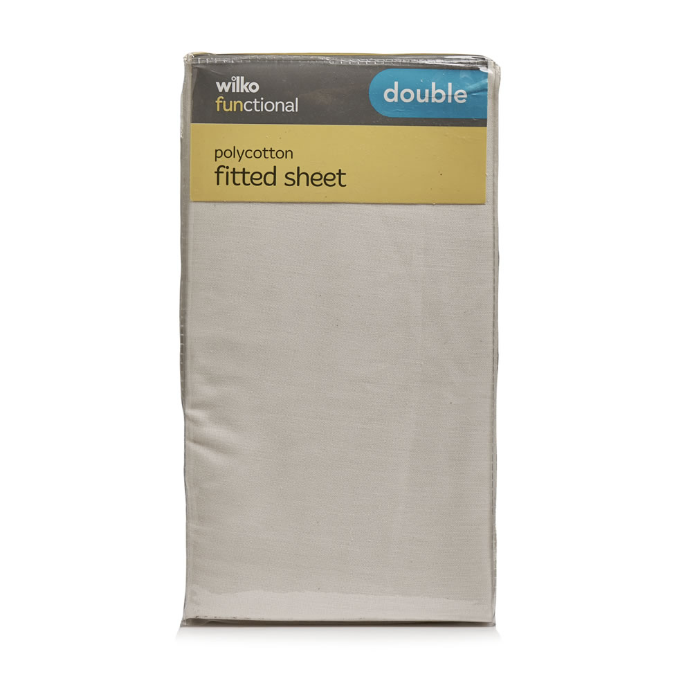 Wilko Functional Cream Double Fitted Sheet Image