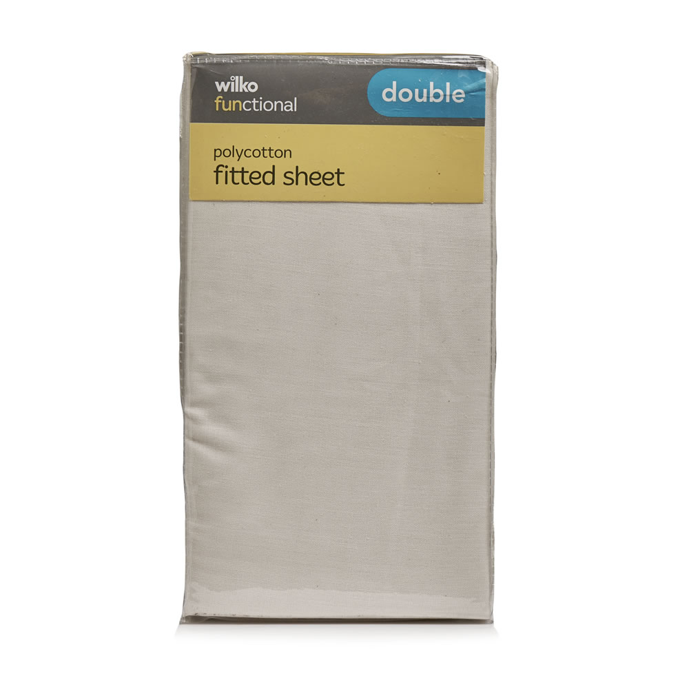 Wilko Functional Cream Double Fitted Sheet Wilko