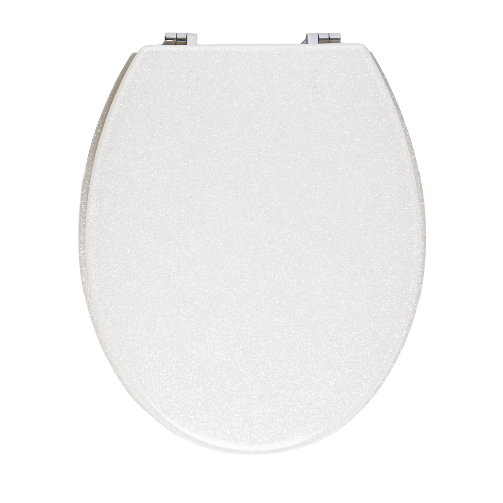 Croydex Toilet Seat White Sparkle Image