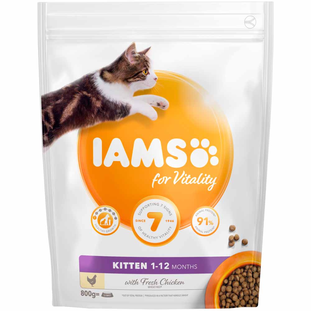 IAMS Vitality Kitten Food Chicken 800g Image 2