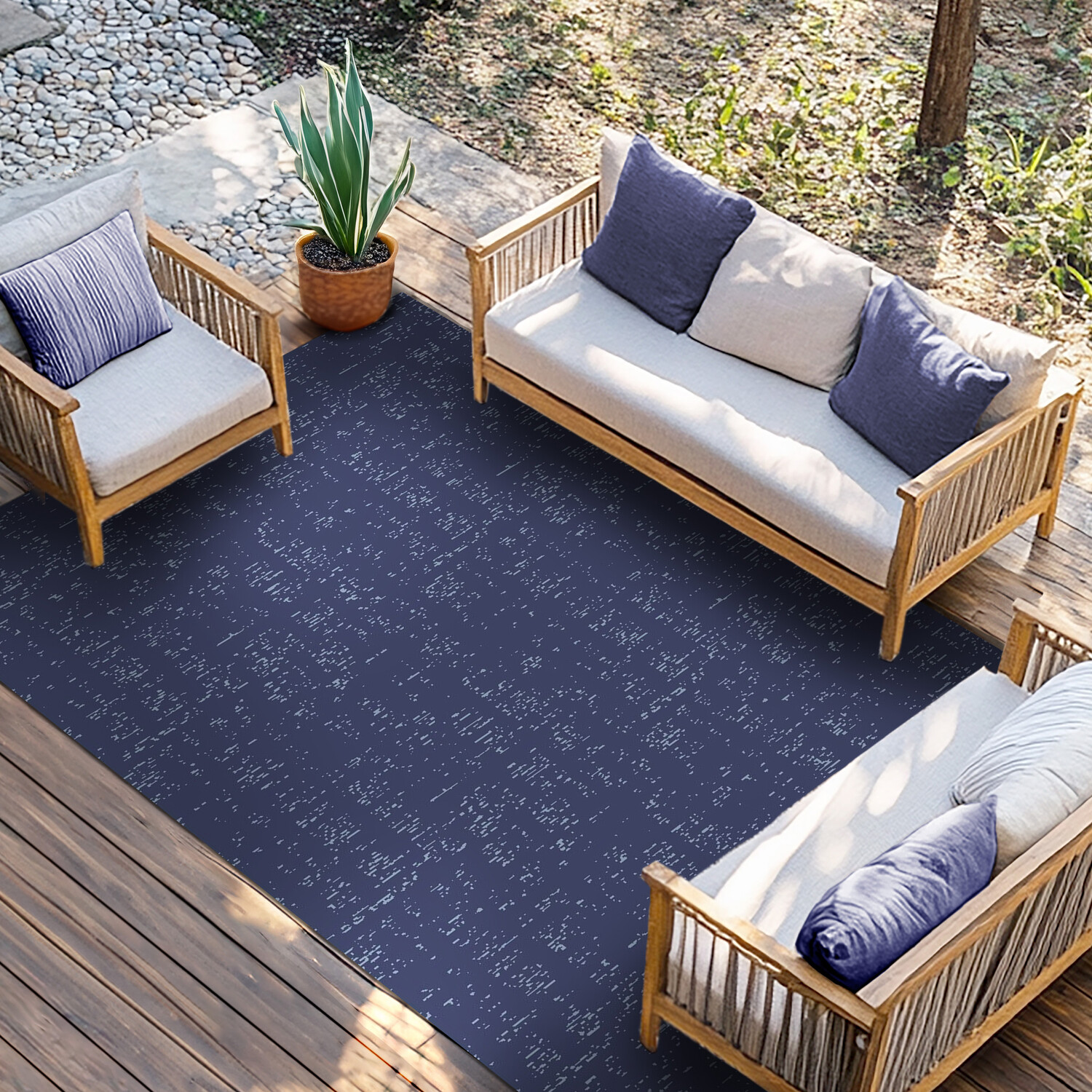 Portland Reversible Outdoor Rug - Vapour Blue Image 3