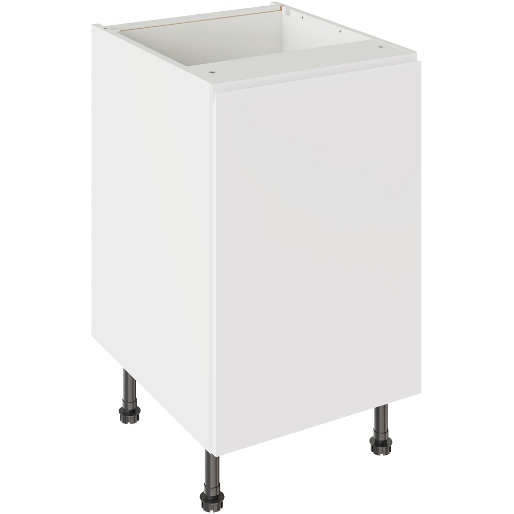 Kitchen Kit J-Pull Matt White Base Kitchen Cabinet Flatpack 500mm Image 1