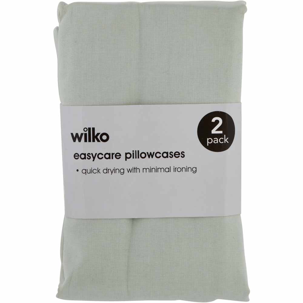 Wilko Misty Blue Housewife Pillowcases 2 Pack Image 3