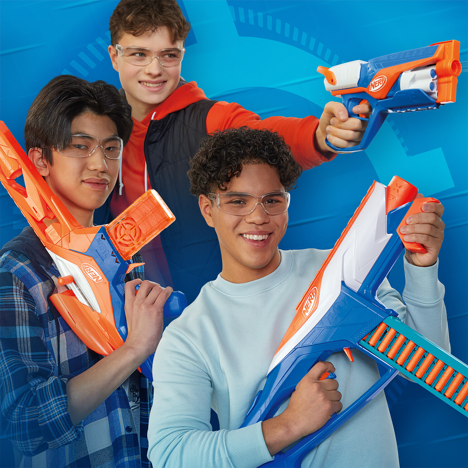 Nerf N Series Dart Blaster and Darts - Orange, Blue and White Image 2