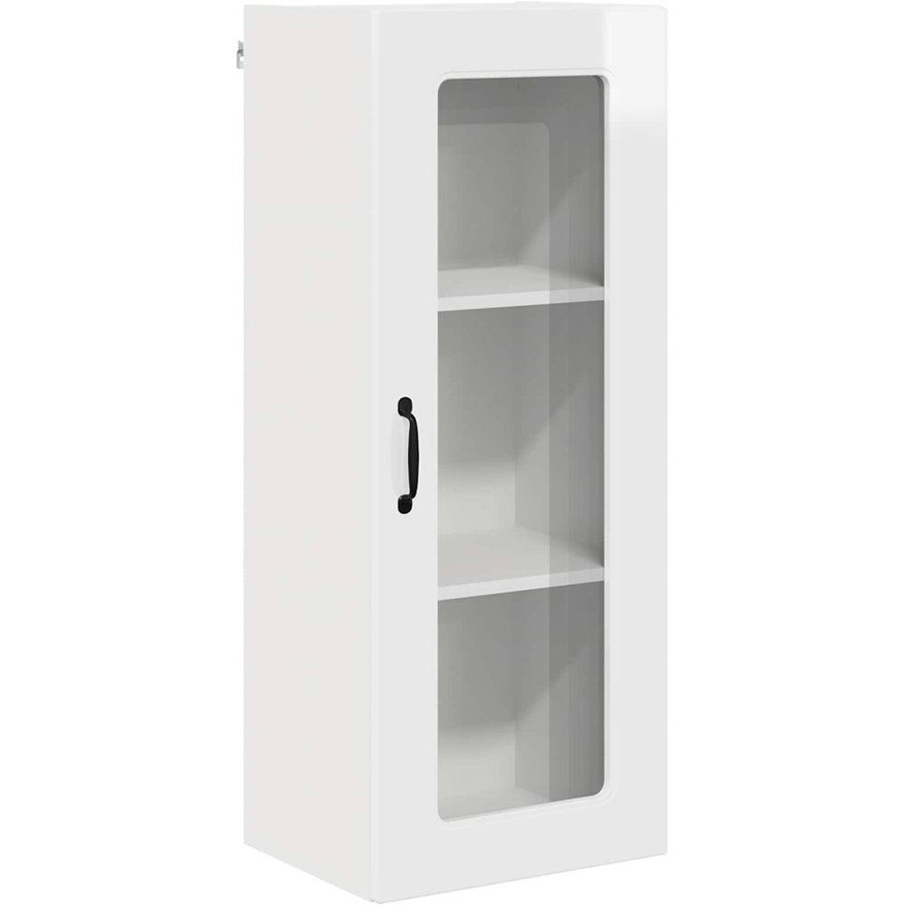 vidaXL Single Glass Door High Gloss White Kitchen Wall Cabinet Image 2