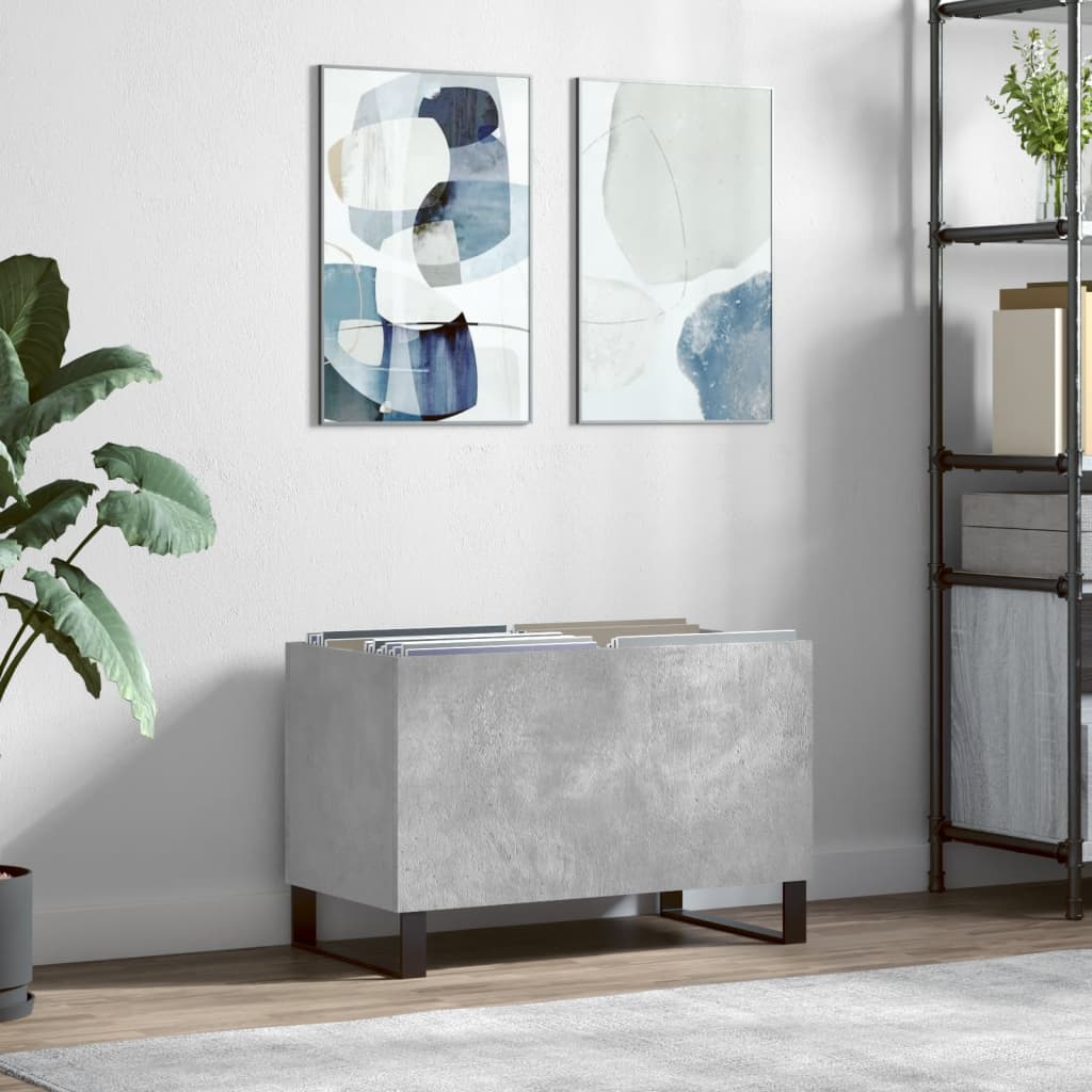 vidaXL Concrete Grey Record Cabinet Image 8