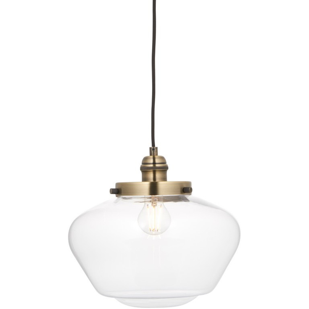 Merano Finale Antique Brass Clear Glass Pendant Ceiling Light Image 3