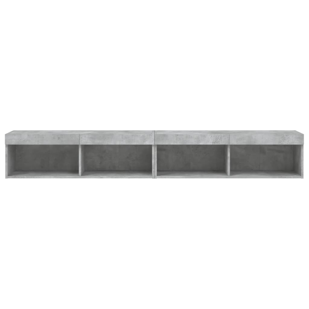 vidaXL 2 Shelf Concrete Grey TV Cabinet Set of 2 Image 7