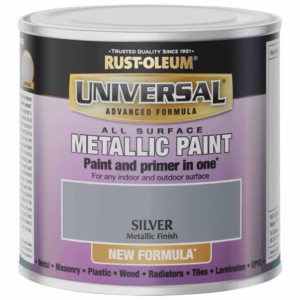 Rust-Oleum Universal Metallic Silver All Surface Paint 250ml Image 2