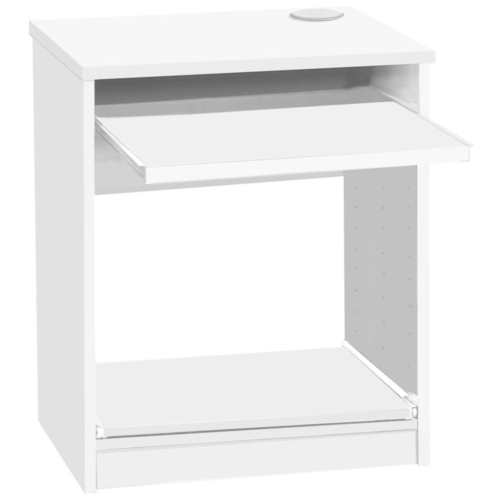 R White Cabinets Printer Desk Stand White Image 2