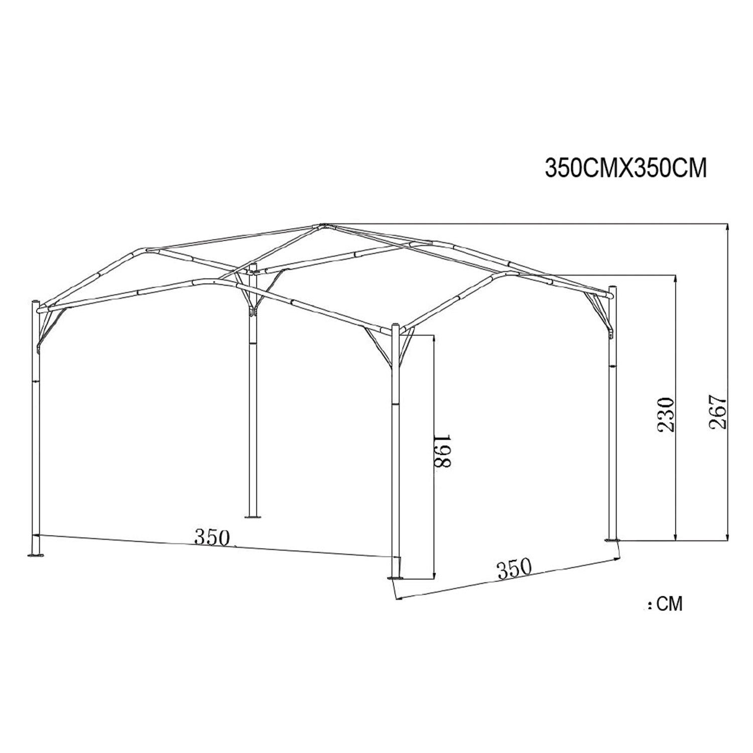 Swan Steel Gazebo - Blue Image 3