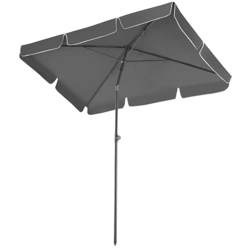 tectake Vanessa 200 x 125cm Grey Adjustable and Tiltable 50+ UV Parasol Image 1