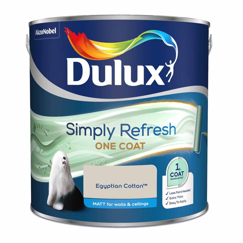 Dulux Simply Refresh Egyptian Cotton Matt Emulsion Paint 2.5L Image 2