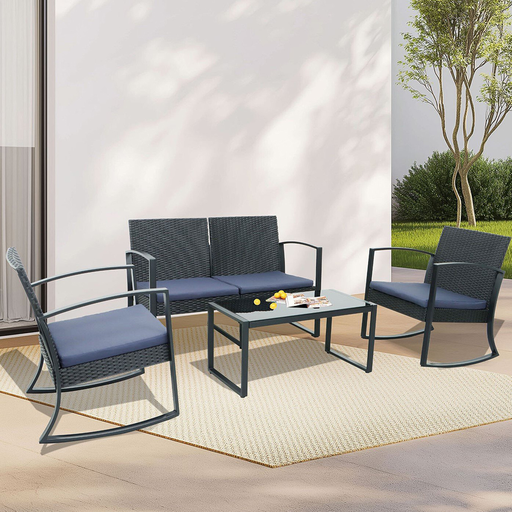 Monza Rocking Sofa Set - Black Image 2