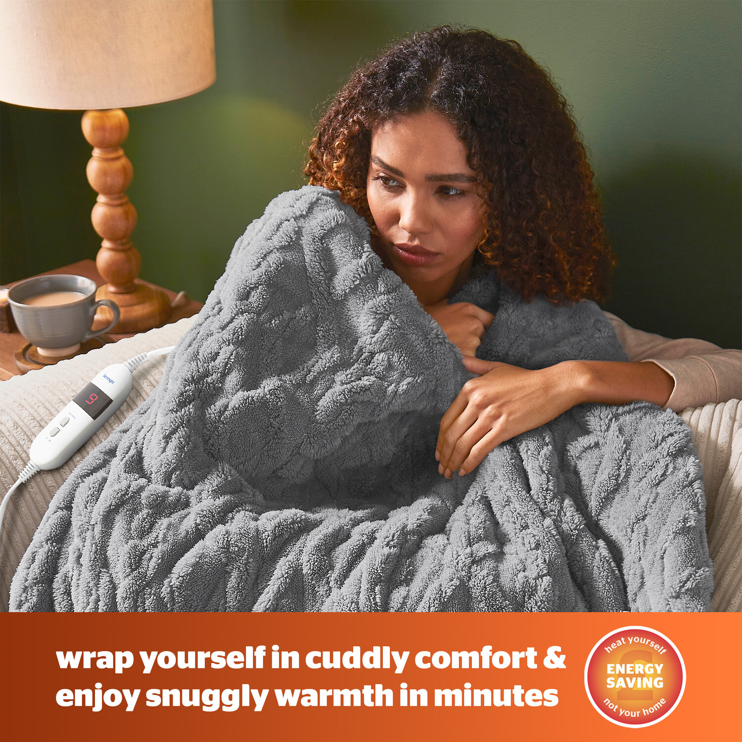 Silentnight Luxury Heated Throw Grey Image 2