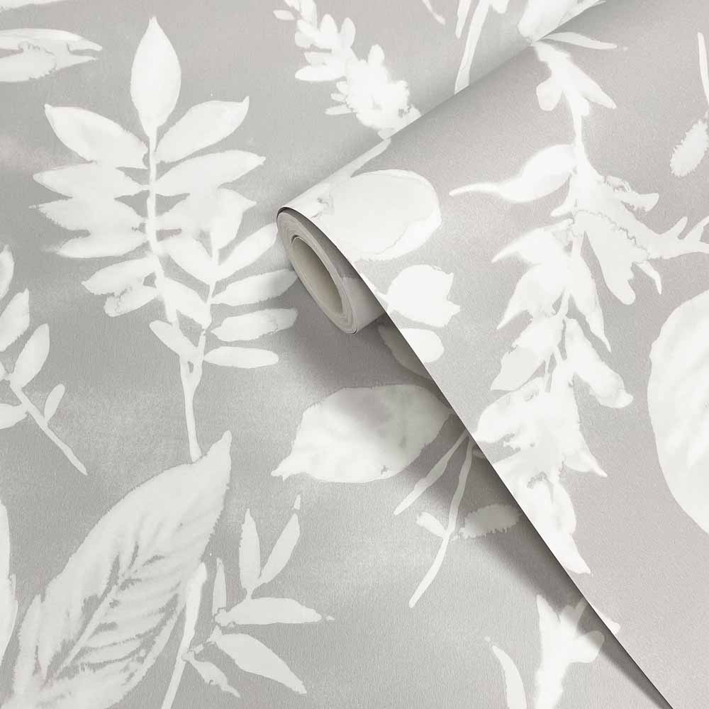 Muriva Tane Leaf Grey Wallpaper Image 2