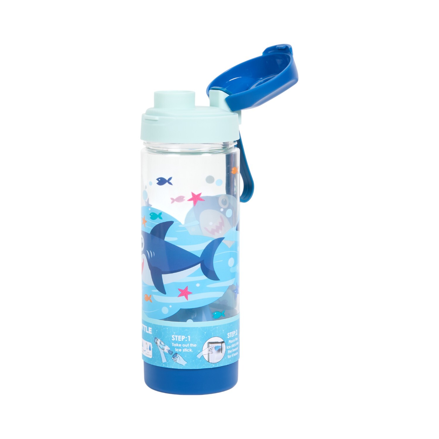 Shark Print Ice Stick Bottle Blue Image 3