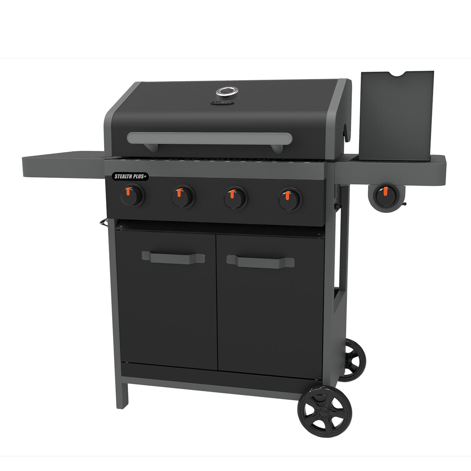Cubal 4 Burner Gas BBQ with Side Burner - Black Image 9