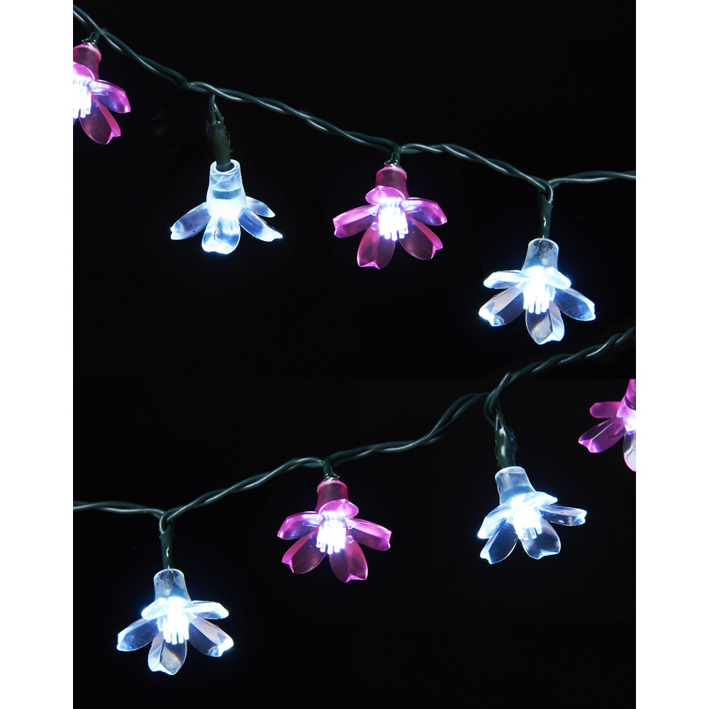 Wilko Solar String Lights Flowers 50 Bulbs Image 1