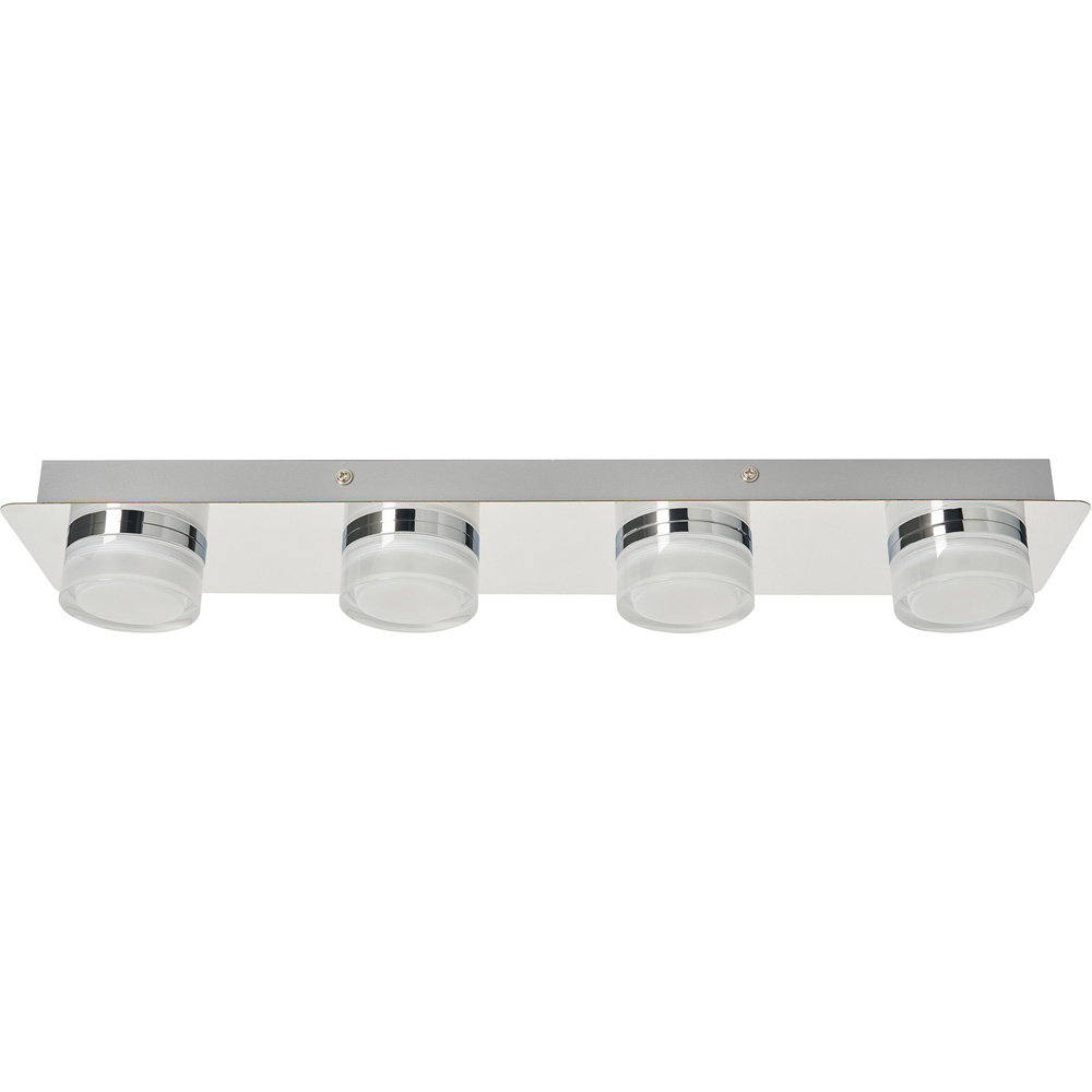 Spa Aylla Chrome 4 LED IP44 Round Flush Ceiling Light Image 1