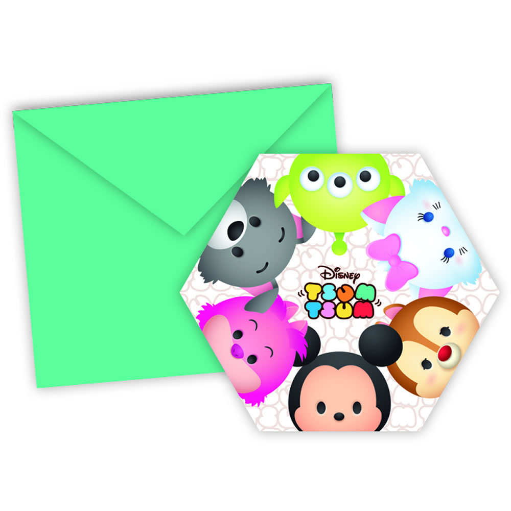 Disney Tsum Tsum Party Invitations 6pk Wilko