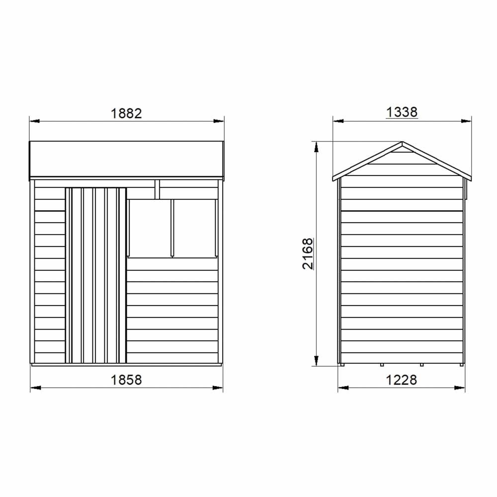 Forest Garden 6 x 4ft Overlap Dip Treated Reverse Apex Garden Shed Image 9