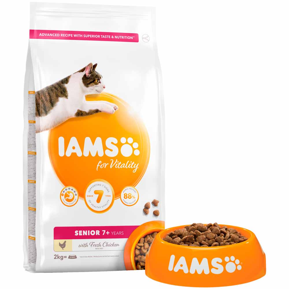 IAMS Vitality Fresh Chicken Senior Dry Cat Food 2kg Image 3