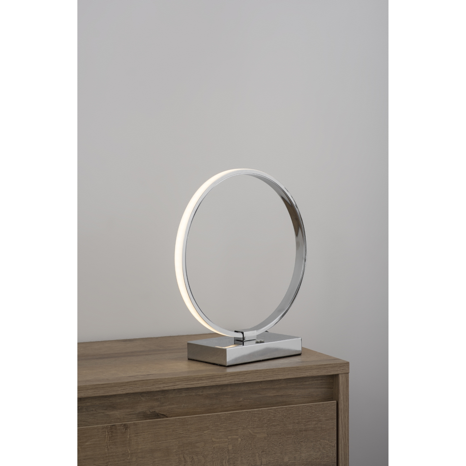 Silver Circular LED Touch Table Lamp Image 2