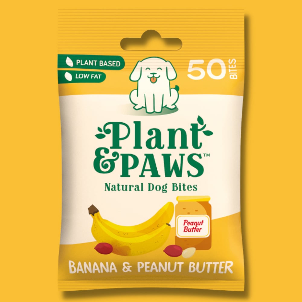 Plant & Paws Banana & Peanut Butter Natural Dog Bites 50 Pack Image 4