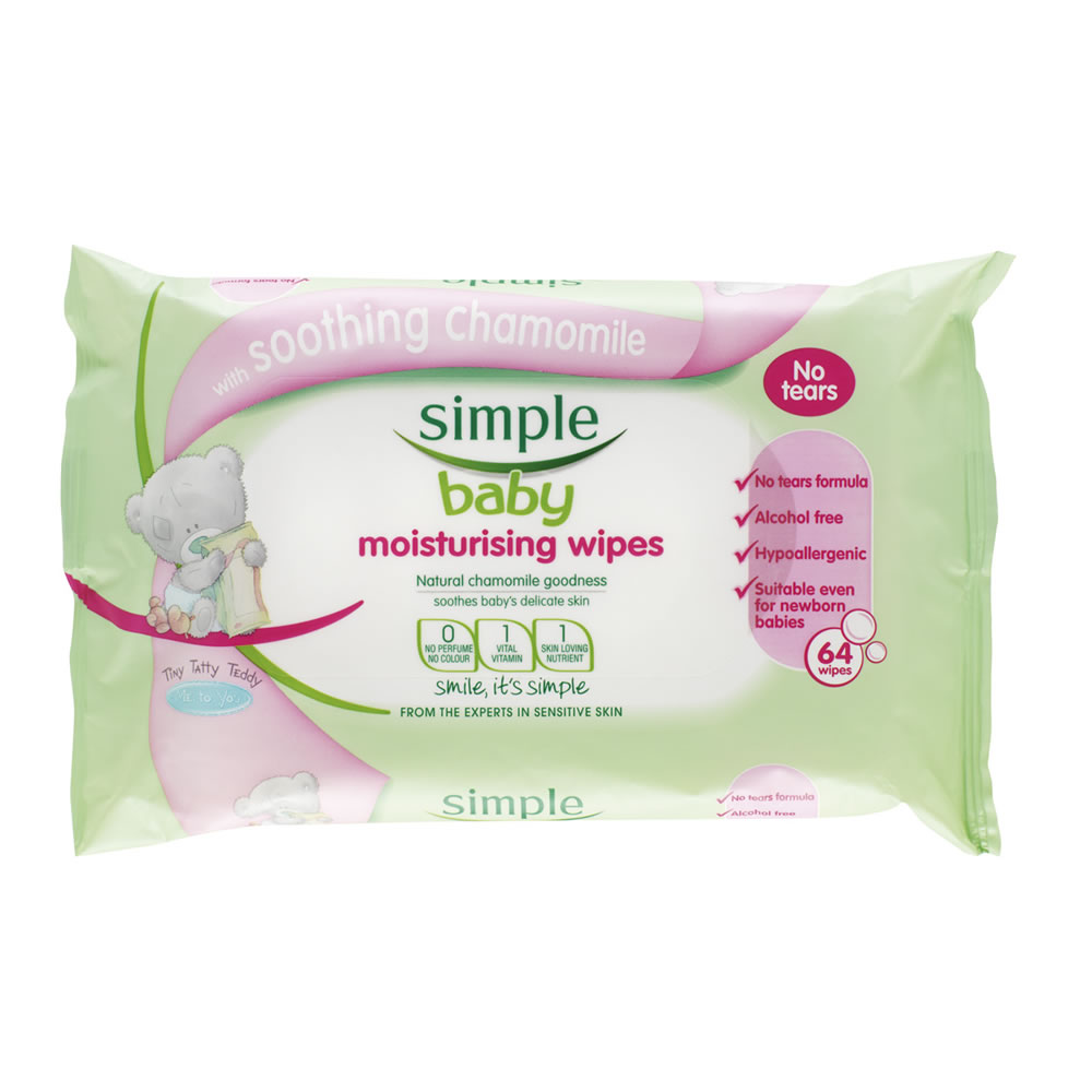Simple Moisturising Baby Wipes 64 pack Image