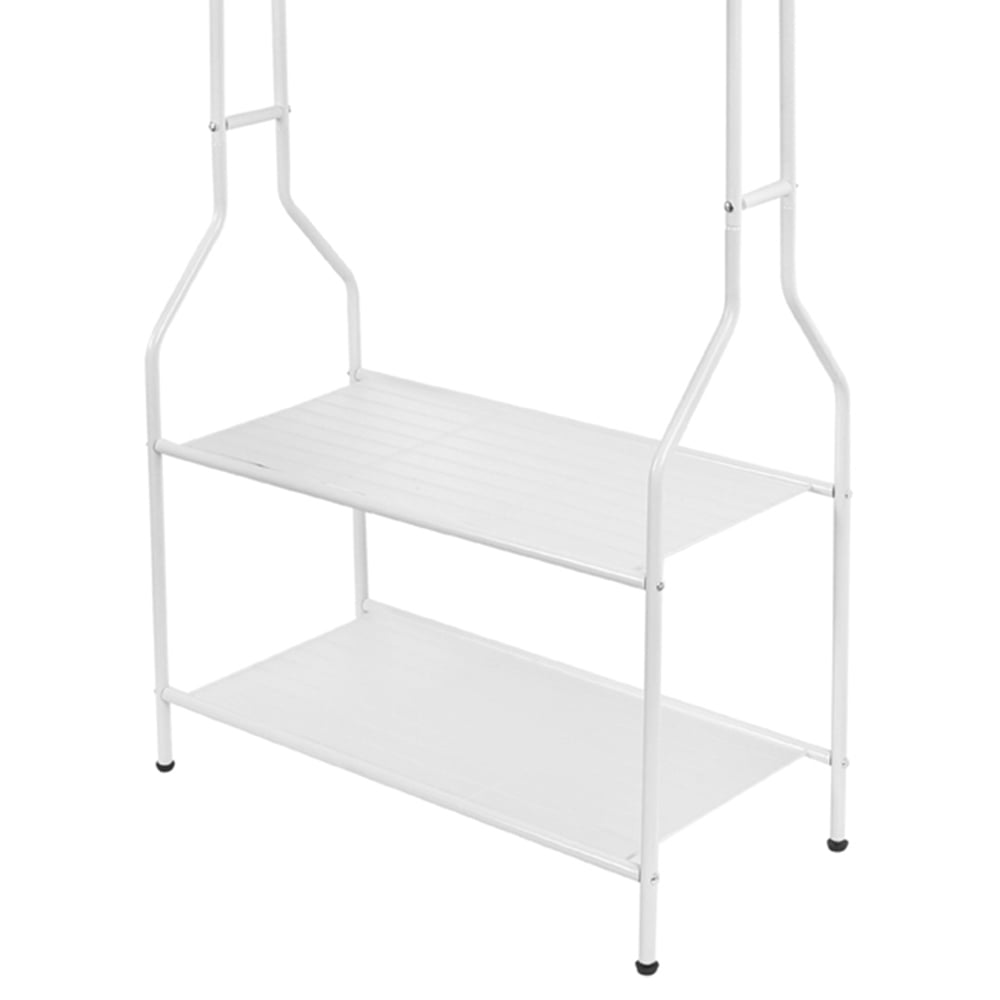House of Home White Clothes Rail with 2 Shelves 5 x 2ft Image 3