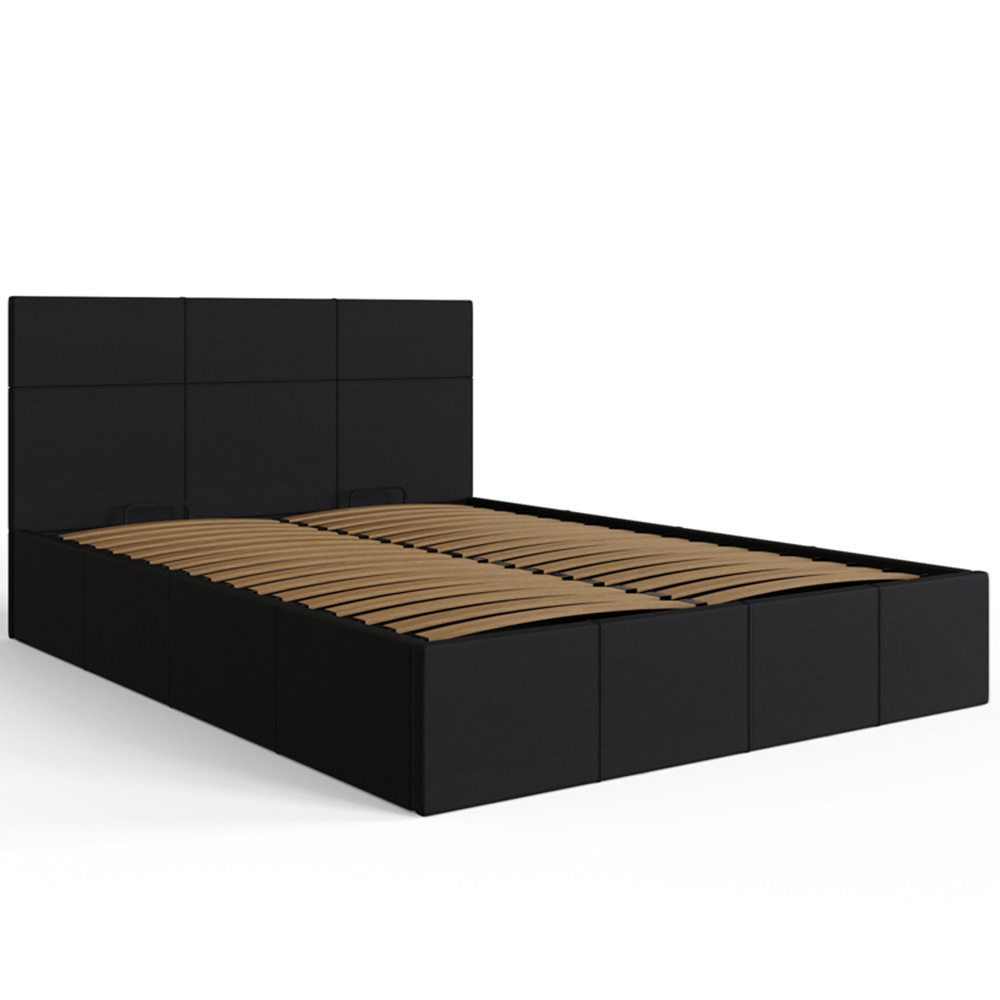 GFW Double Black Faux Leather End Lift Ottoman Bed with Bonnell Mattress Image 6