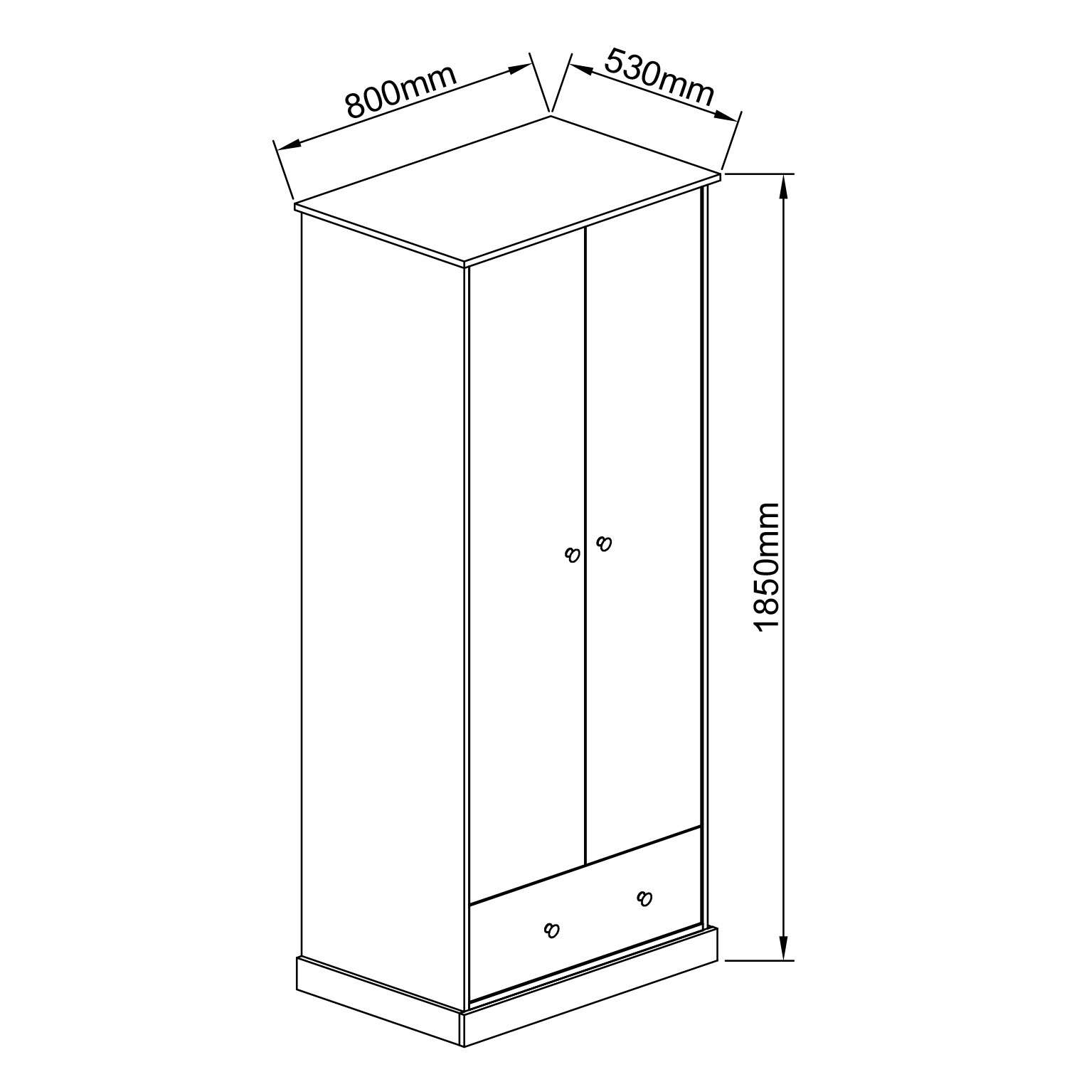 Windsor 2 Door Wardrobe Image 5