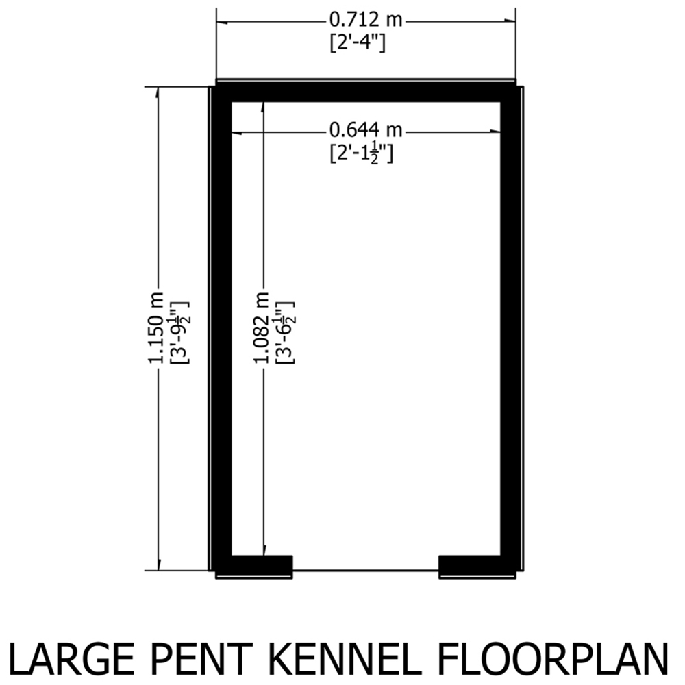 Shire 3.7 x 2.3ft Shiplap Pent Dog Kennel Image 8
