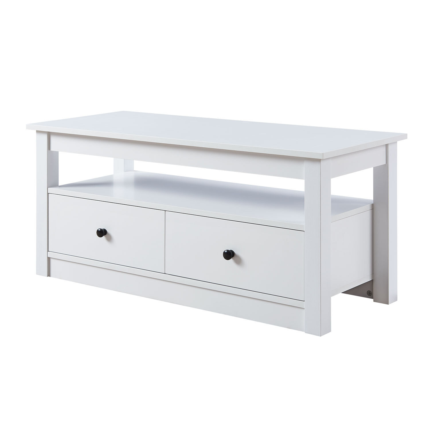 Windsor 2 Drawer White Coffee Table Image 3