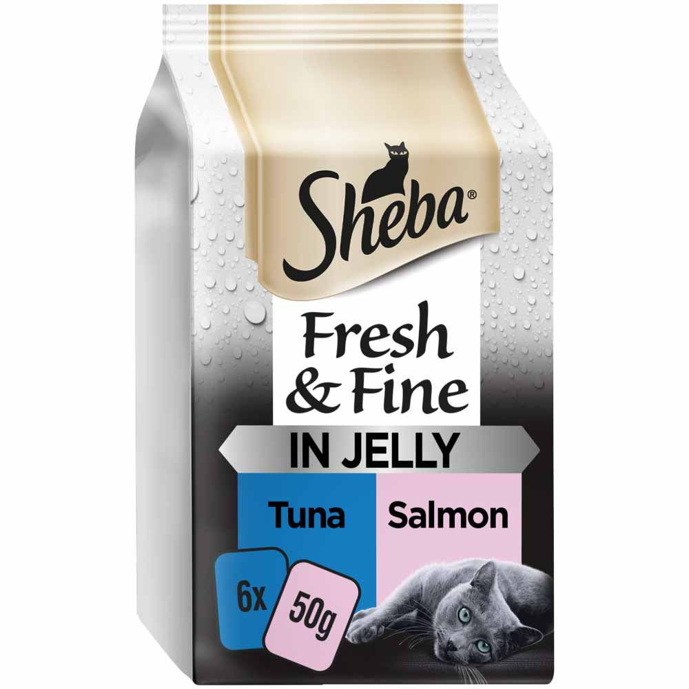 Sheba Fresh and Fine Fish in Jelly Cat Food Pouches 6 x 50g Image 1