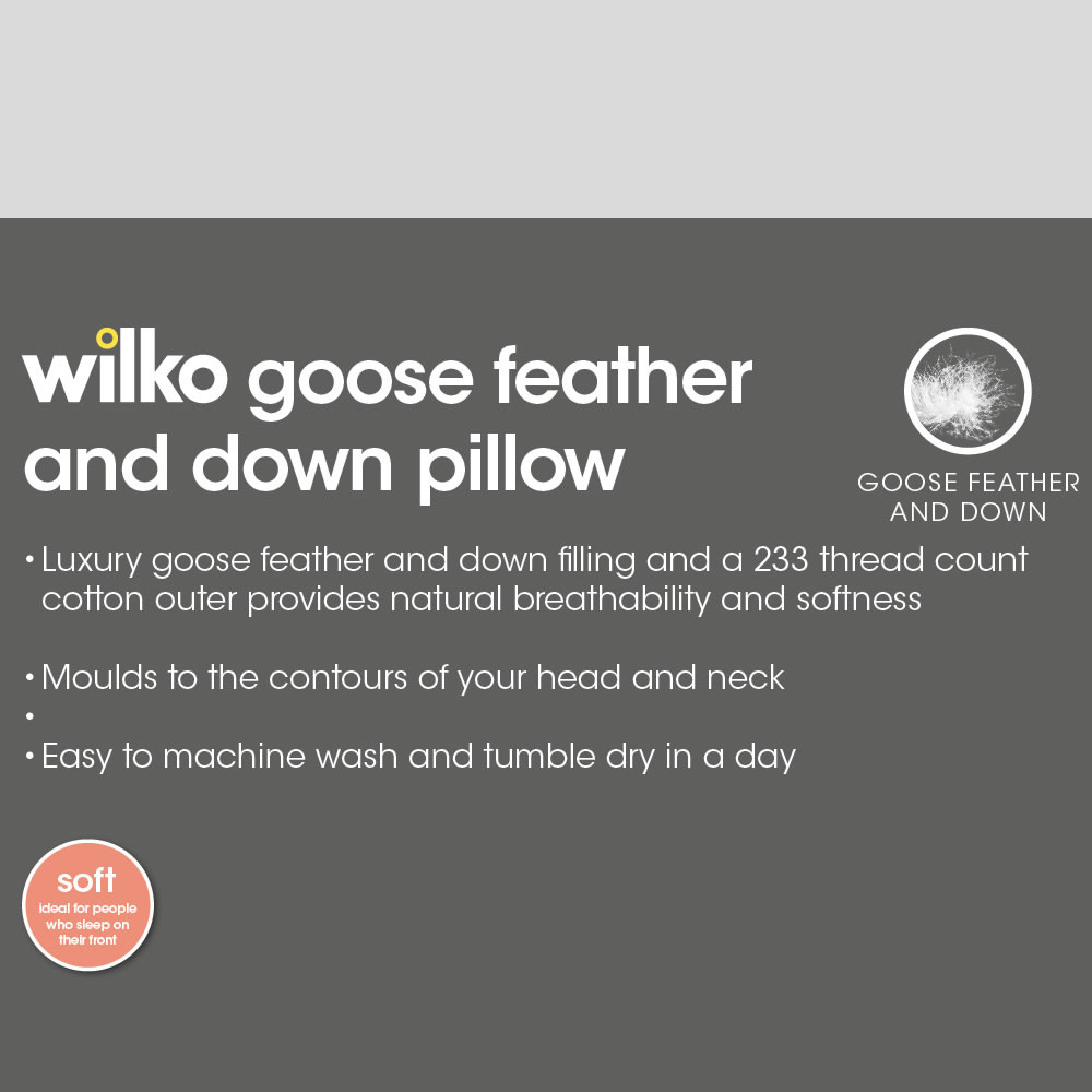 Wilko Goose Feather and Down Pillow Image 4
