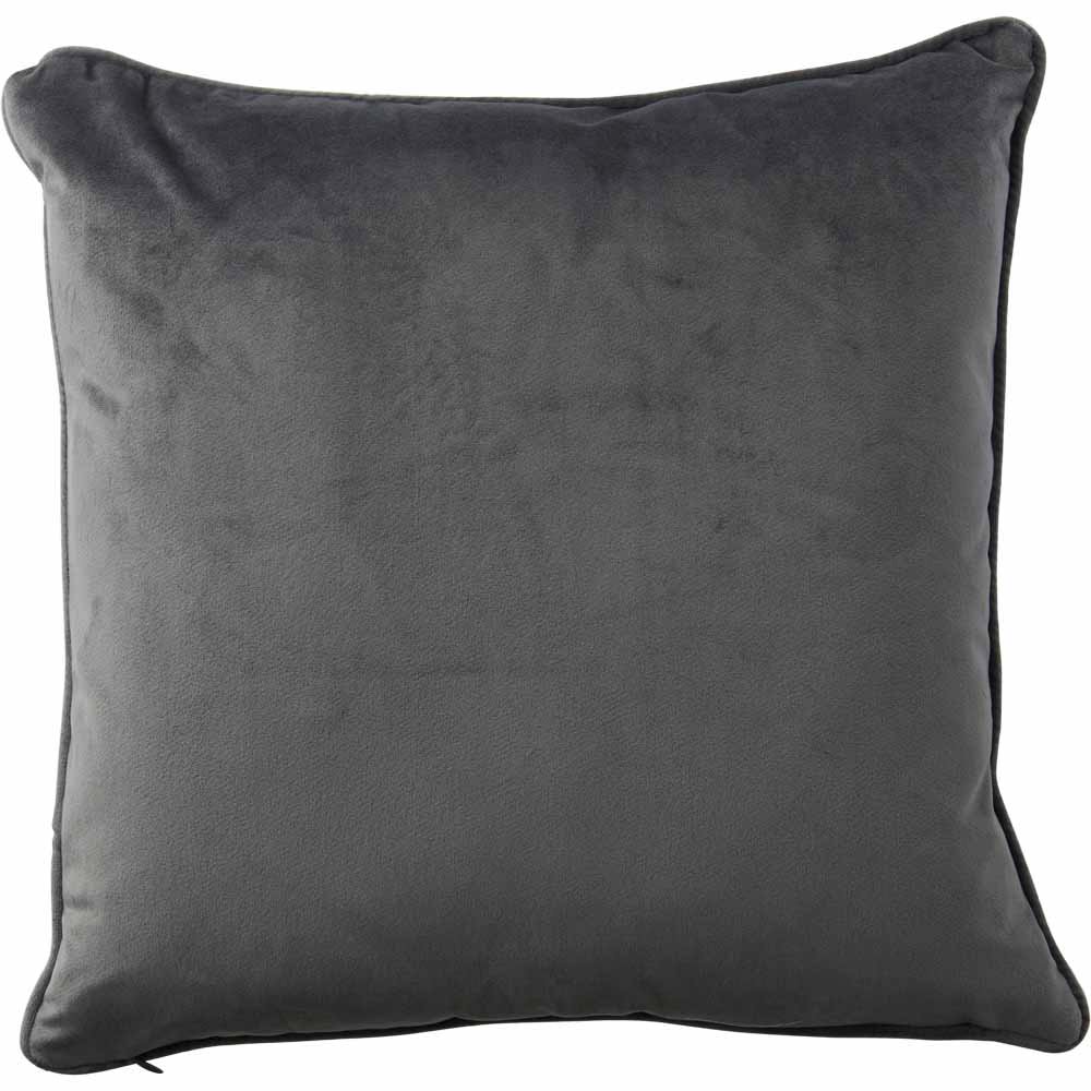 Wilko Slate Velour Cushion 55 x 55cm Image 1